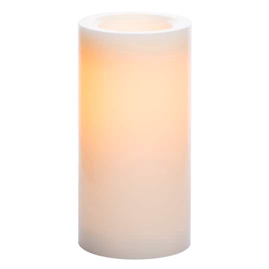 slide 1 of 3, Vanilla Scented Led Pillar Candle With Timer By Ashland, 4" X 8", 4 in x 8 in