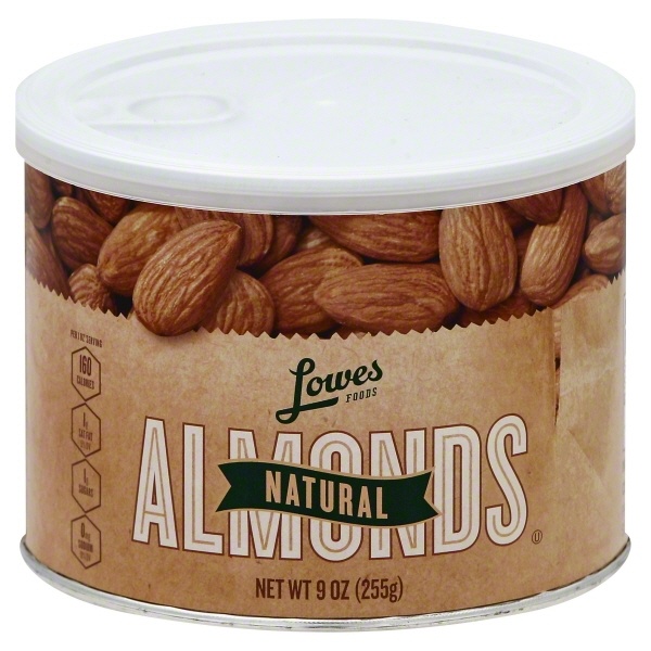 slide 1 of 1, Lowes Foods Almonds Natural, 9 oz