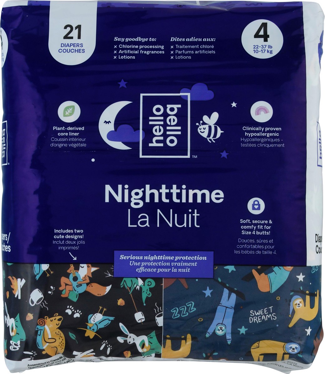 slide 8 of 12, Hello Bello 4 (22-37 lb) Nighttime Diapers 21 ea, 21 ct