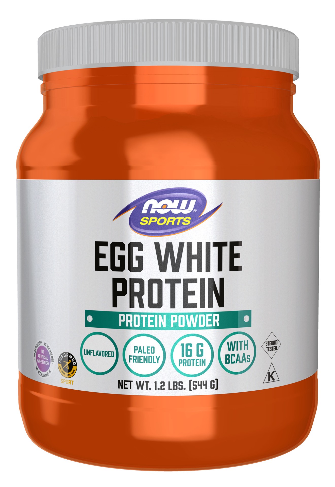 slide 1 of 5, NOW Foods Egg White Protein Pure Powder, 1.2 lb