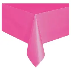 Unique Hot Pink Plastic Table Cover, 108 x 54