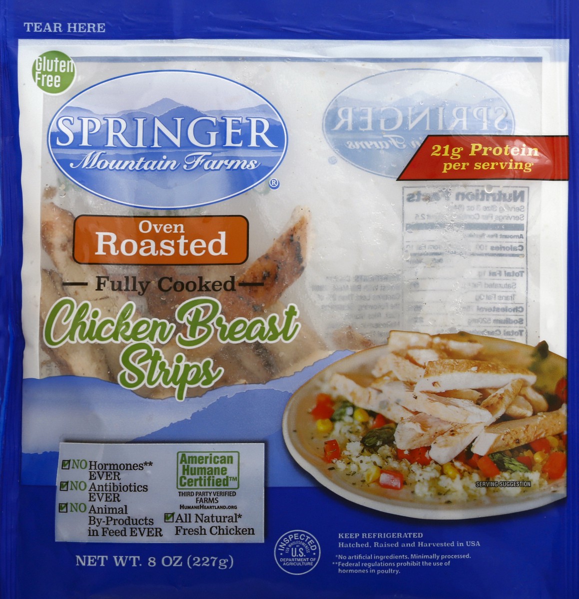 slide 2 of 12, Springer Mountain Farms Oven Roasted Chicken Breast Strips 8 oz, 8 oz