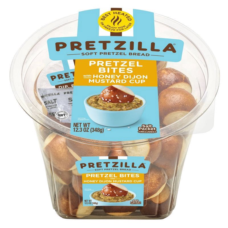 slide 3 of 5, Pretzilla Pretzel Bites Tub Dijon Mustard, 12.3 oz