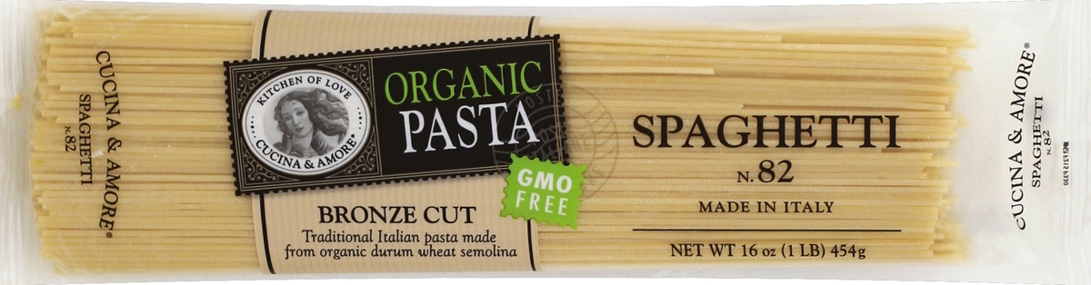 slide 5 of 5, Cucina & Amore Organic Pasta Spaghetti, 16 oz