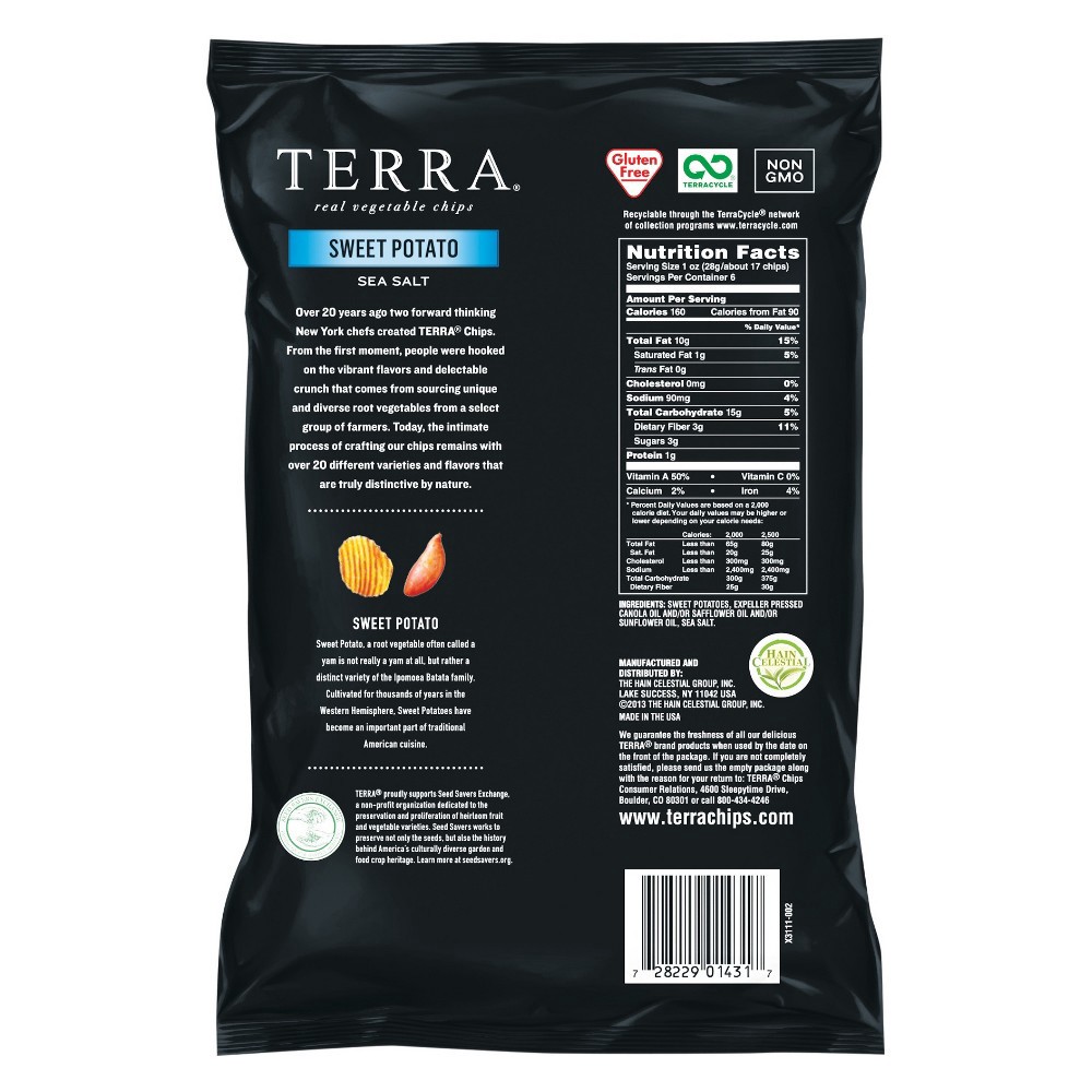 slide 2 of 2, Terra Sweet Potato Real Vegetable Chips 6 oz. Bag, 5 oz