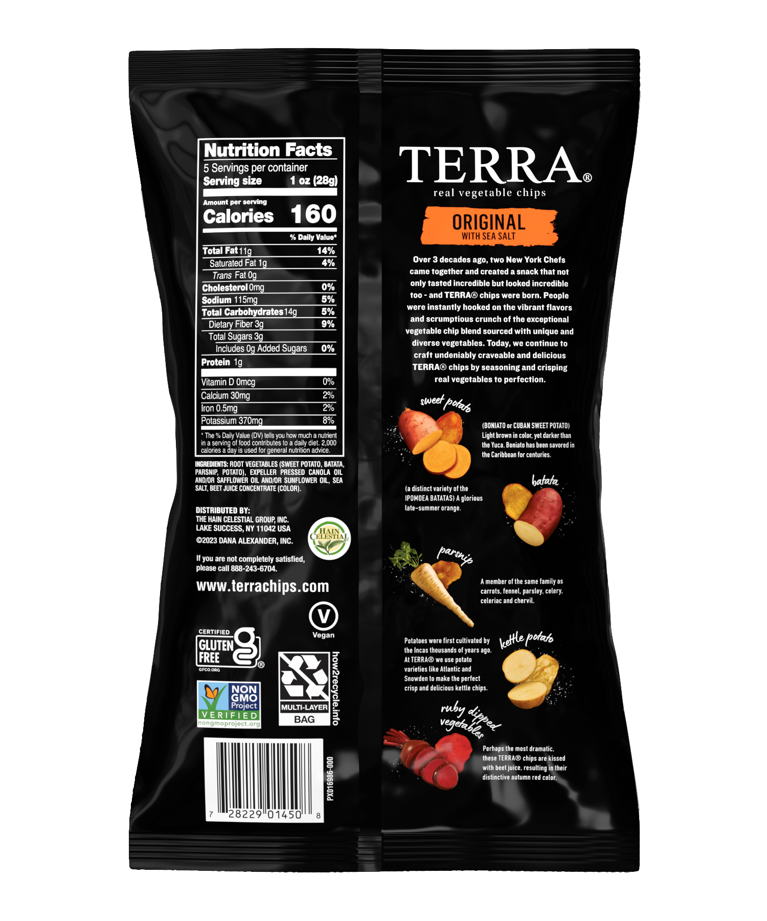 slide 2 of 2, Terra Original Sea Salt Real Vegetable Chips 5 oz. Bag, 5 oz