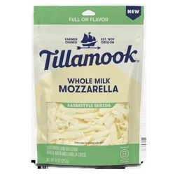 Tillamook Farmstyle Shreds Whole Milk Mozzarella Cheese 8 oz