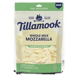 Tillamook Farmstyle Shreds Whole Milk Mozzarella Cheese 8 oz