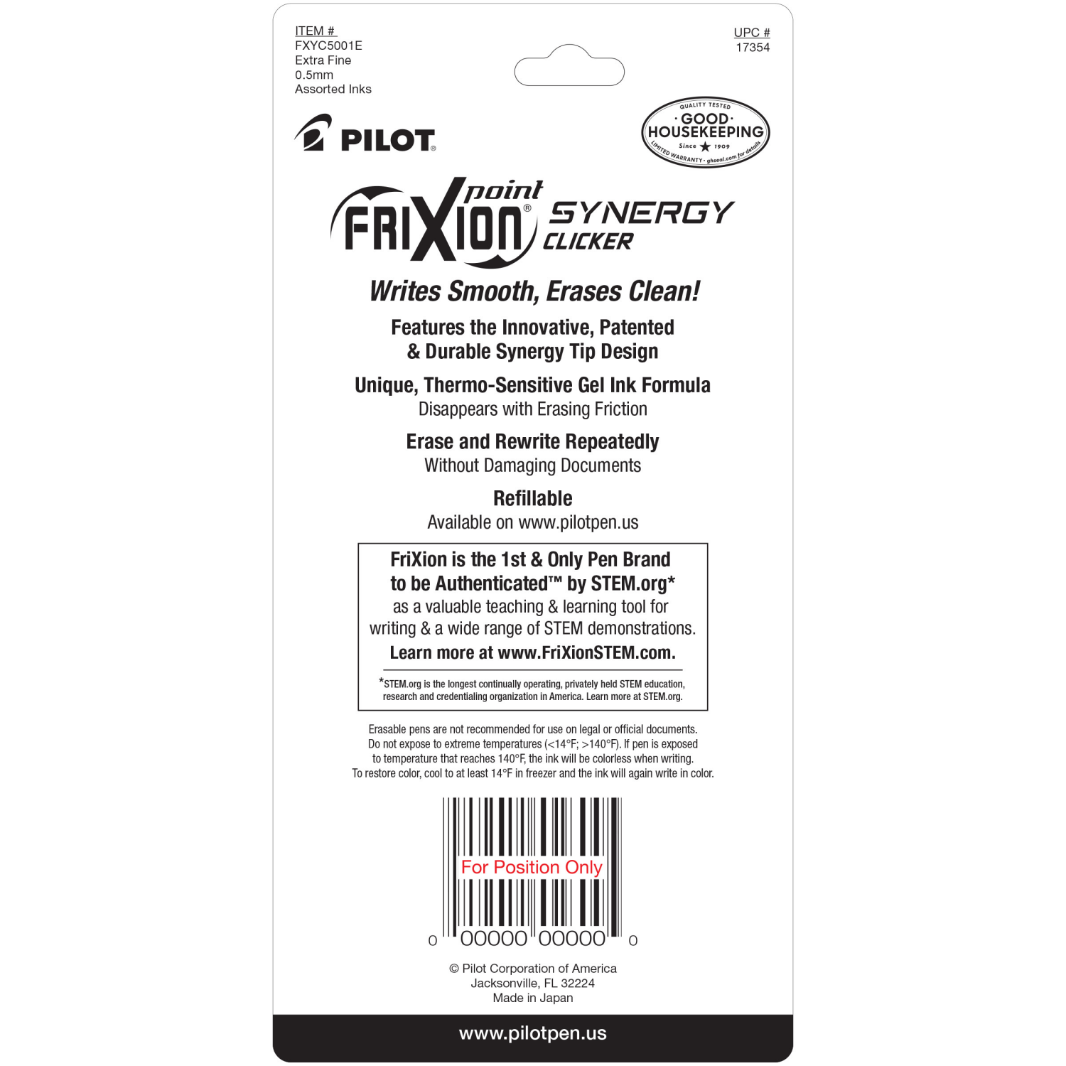 slide 2 of 7, PILOT FRiXION SYNERGY CLICKER XTRA FINE ASRT, 5 ct