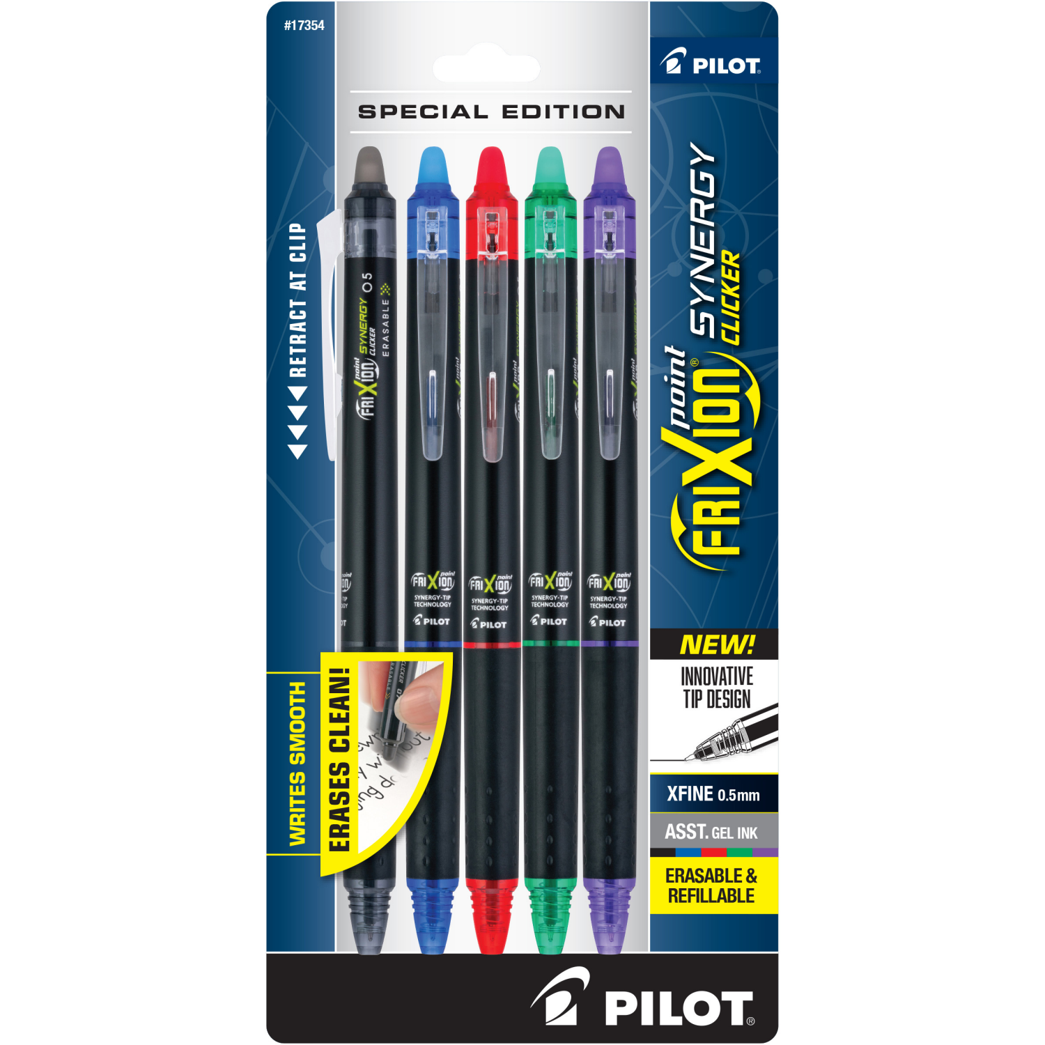 slide 1 of 7, PILOT FRiXION SYNERGY CLICKER XTRA FINE ASRT, 5 ct