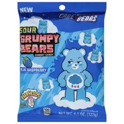 Warheads Grumpy Bears Blue Raspberry Gummy Candy - 4.5 oz
