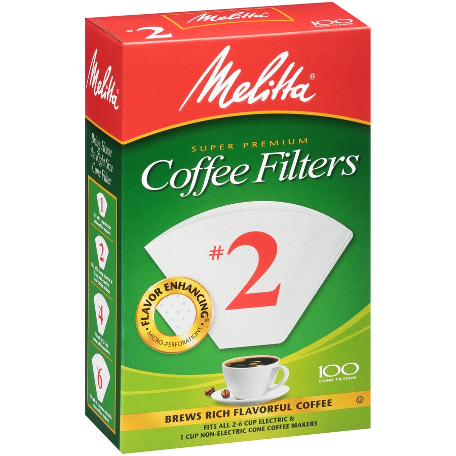 slide 2 of 6, Melitta #2 White Cone Coffee Filters, 100 ct