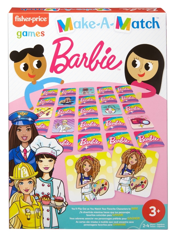 slide 1 of 1, Mattel Fisher-Price Make-A-Match Barbie Card Game, 1 ct