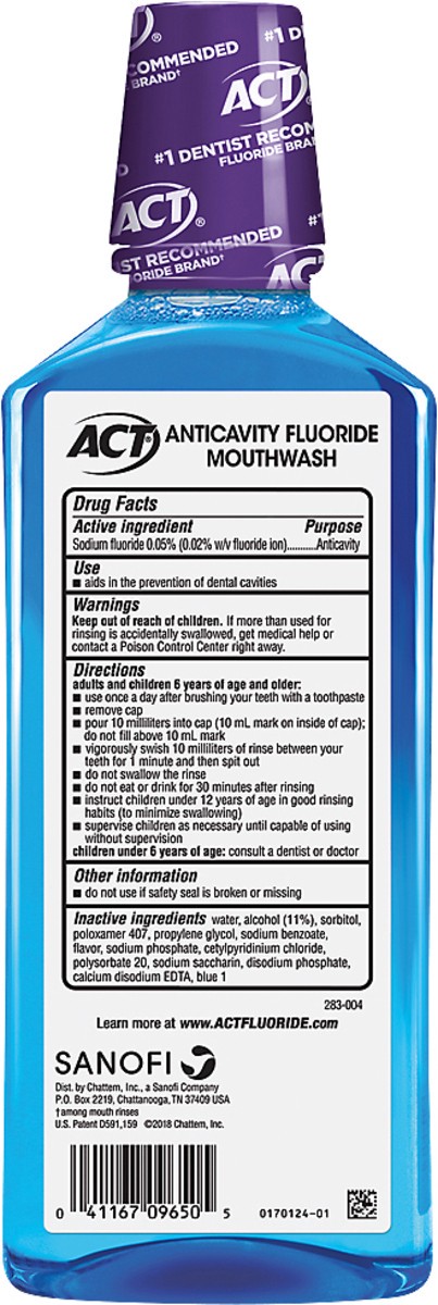 slide 2 of 3, Act Total Care Anticavity Fluoride Icy Clean Mint Mouthwash, 18 oz