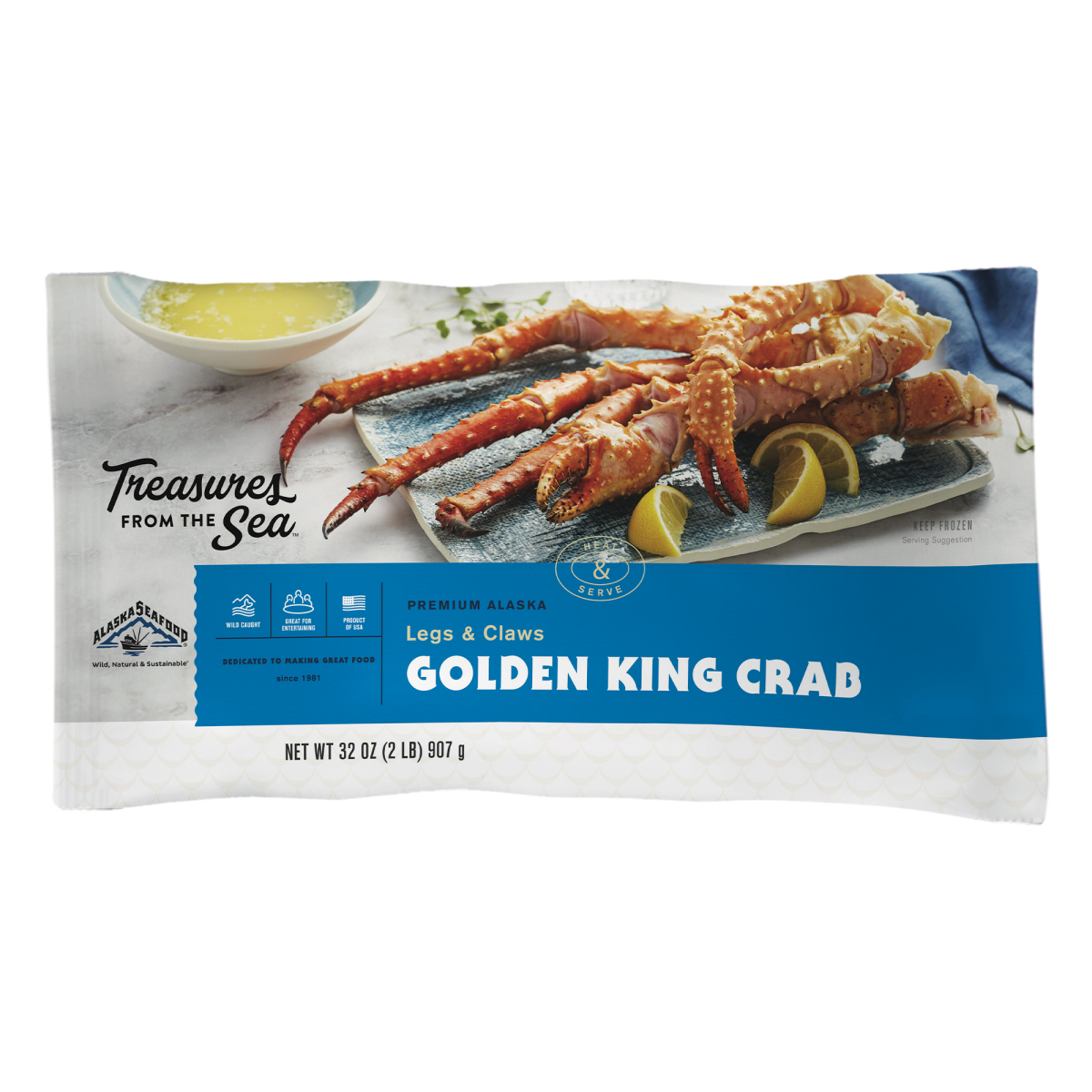 slide 1 of 1, TREASURES FROM THE SEA GOLD KING CRAB, 2 lb