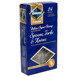 Diamond Spoons, Forks & Knives, Dinnerware, Deluxe Super Strong, Clear