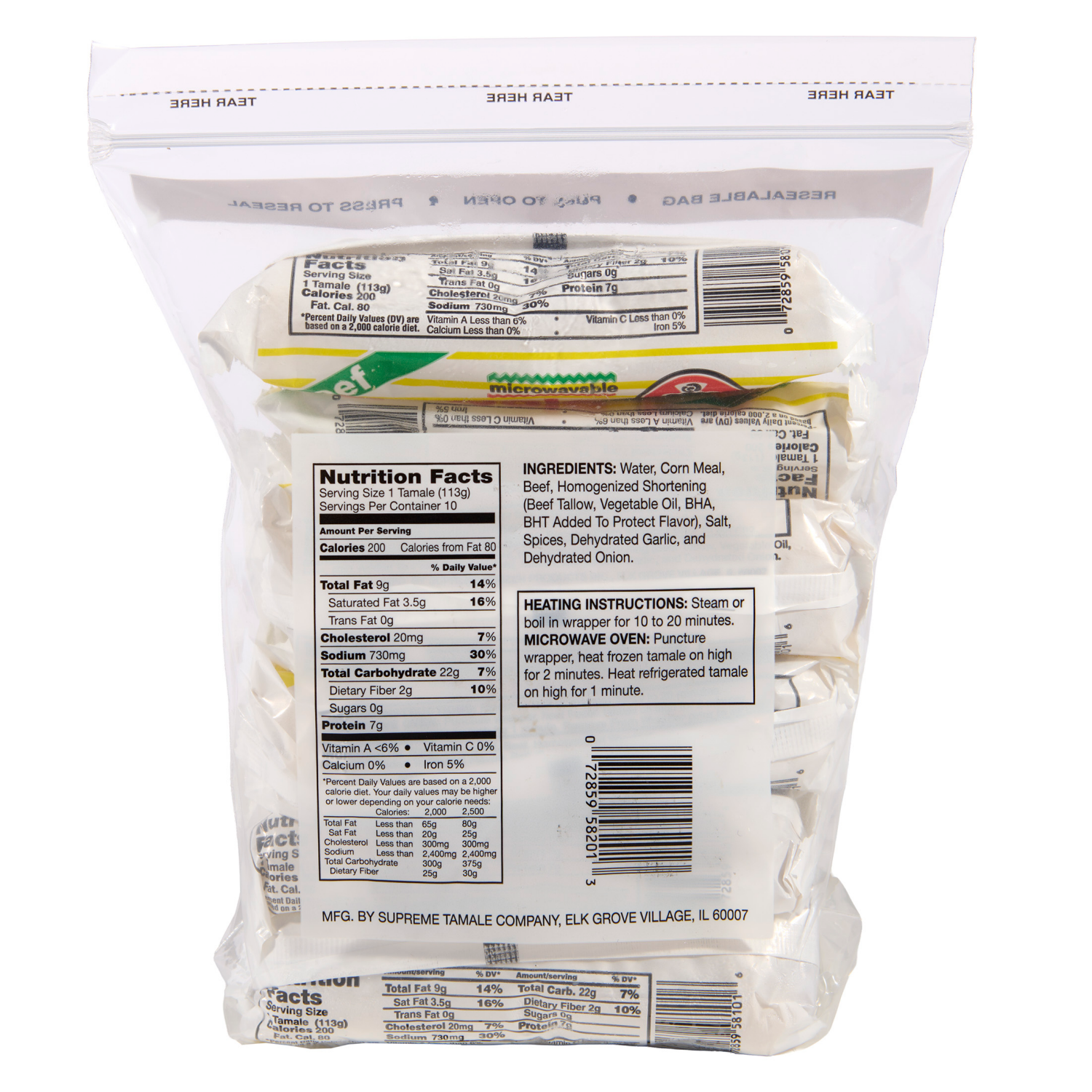 slide 6 of 6, Supreme Tamales Beef Tamales, 40 oz