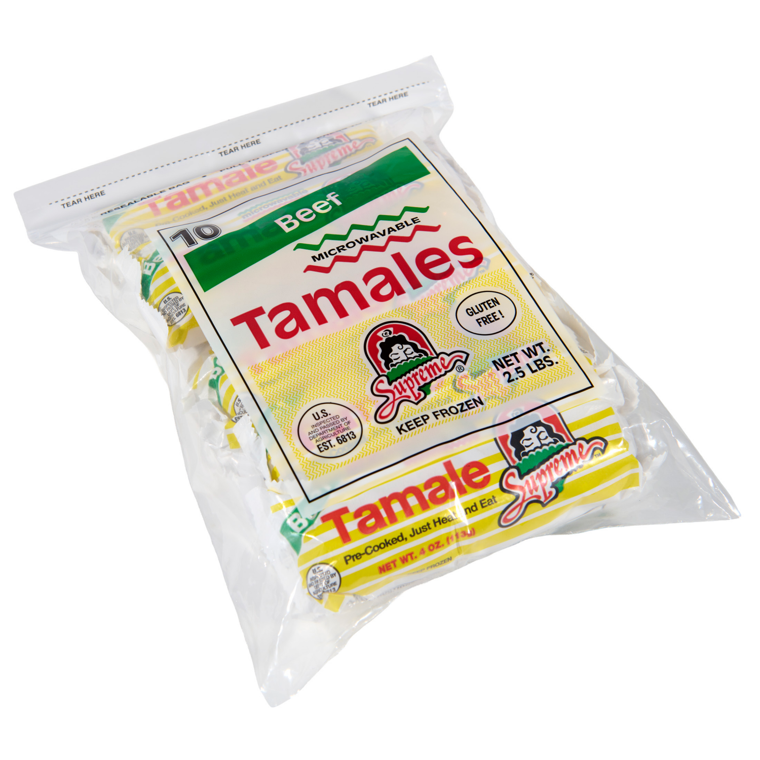 slide 4 of 6, Supreme Tamales Beef Tamales, 40 oz