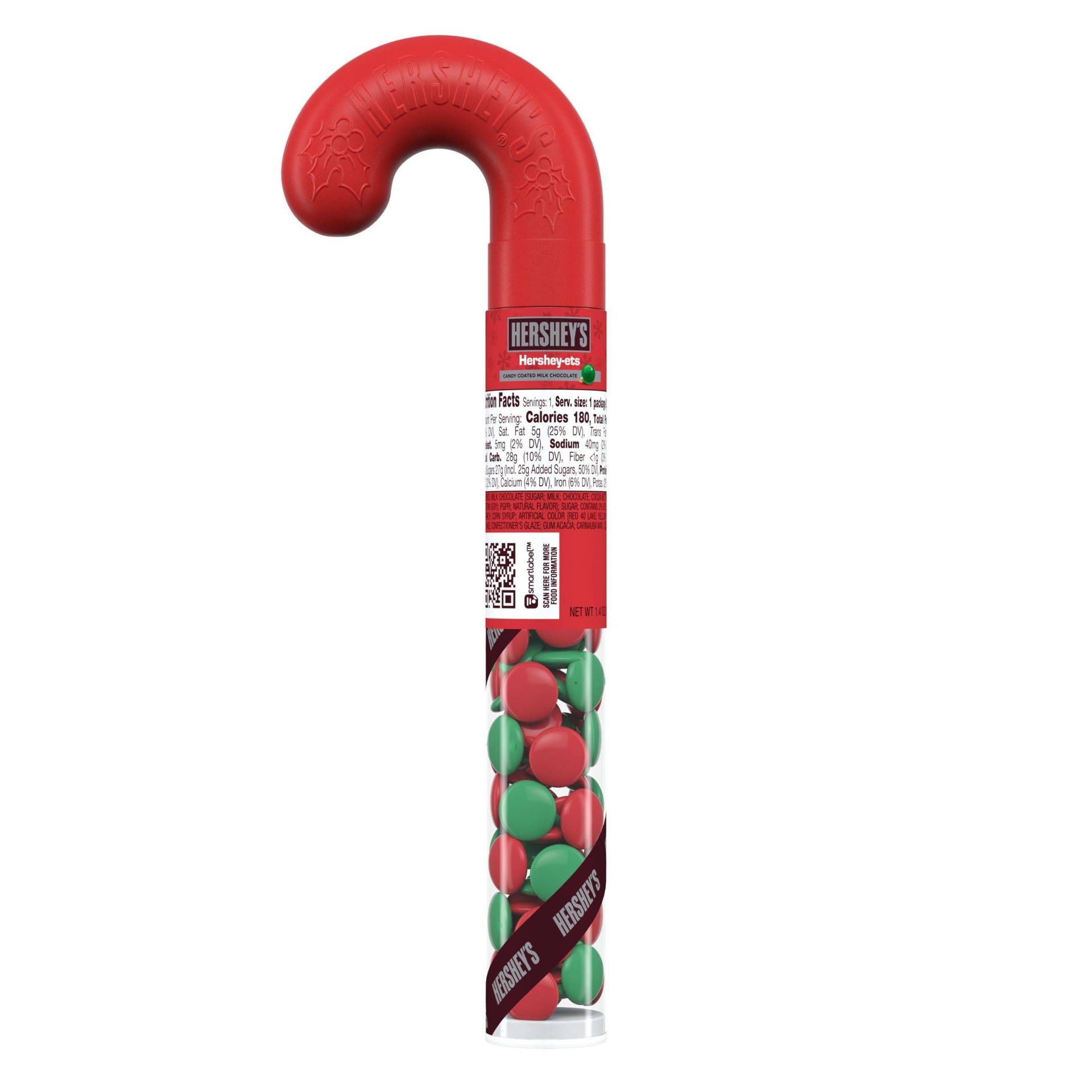 slide 1 of 3, Hershey's Holiday Candy Filled Cane, 1.4 oz