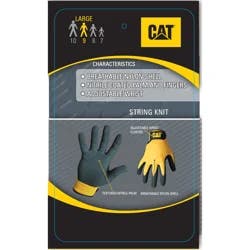 Caterpillar Cat Yellow Nylon Nitrile W/adj Straps Large