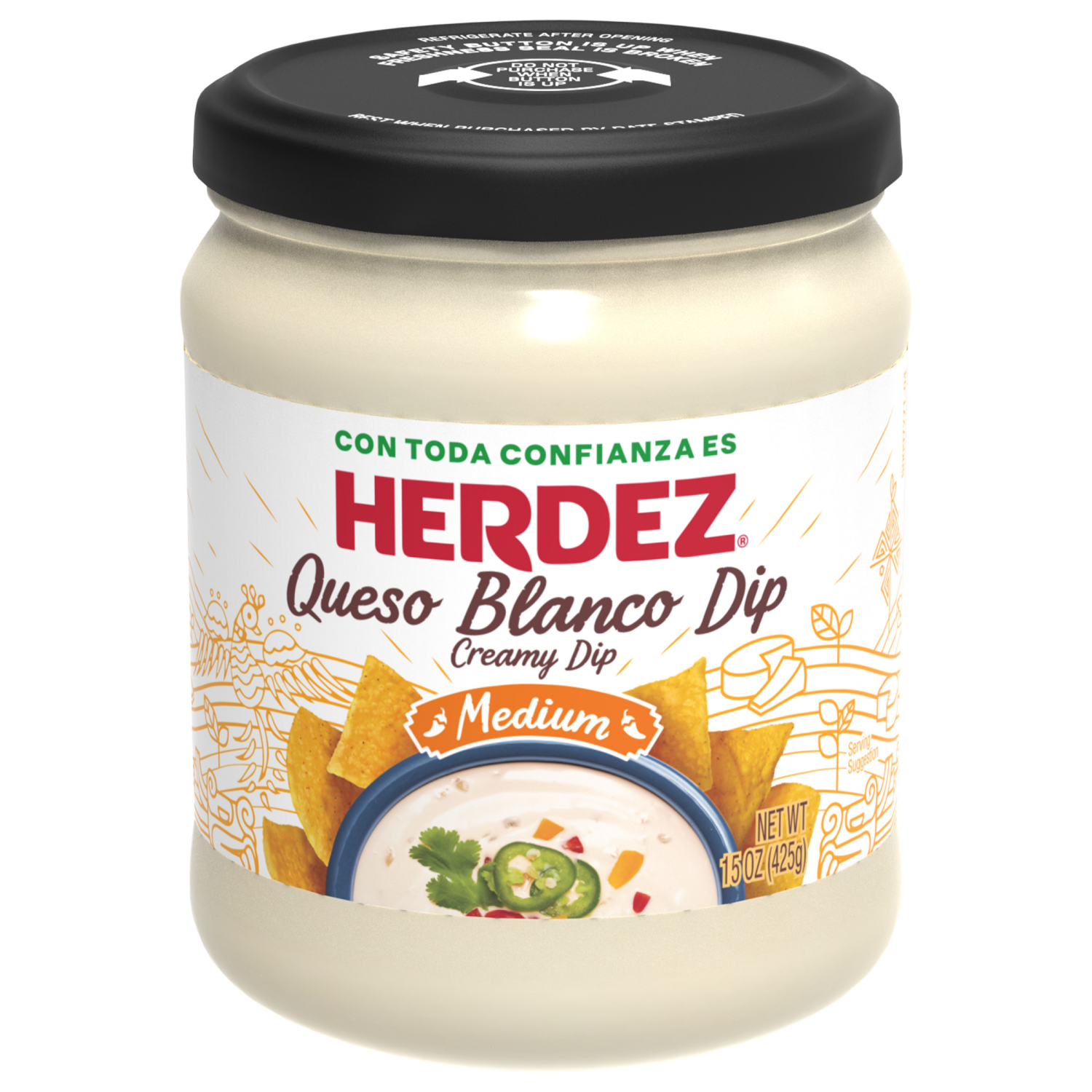 slide 1 of 8, Herdez Creamy Medium Dips - 15 oz, 15 oz