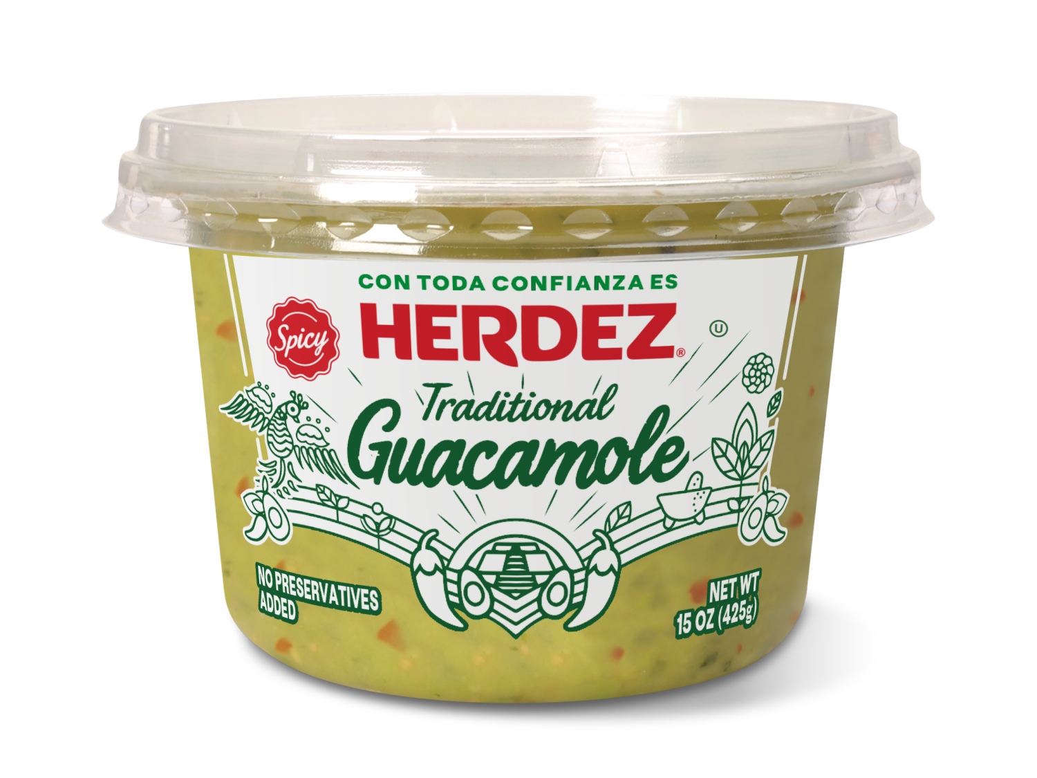 slide 1 of 1, Herdez Traditional Spicy Guacamole 15 oz, 15 oz