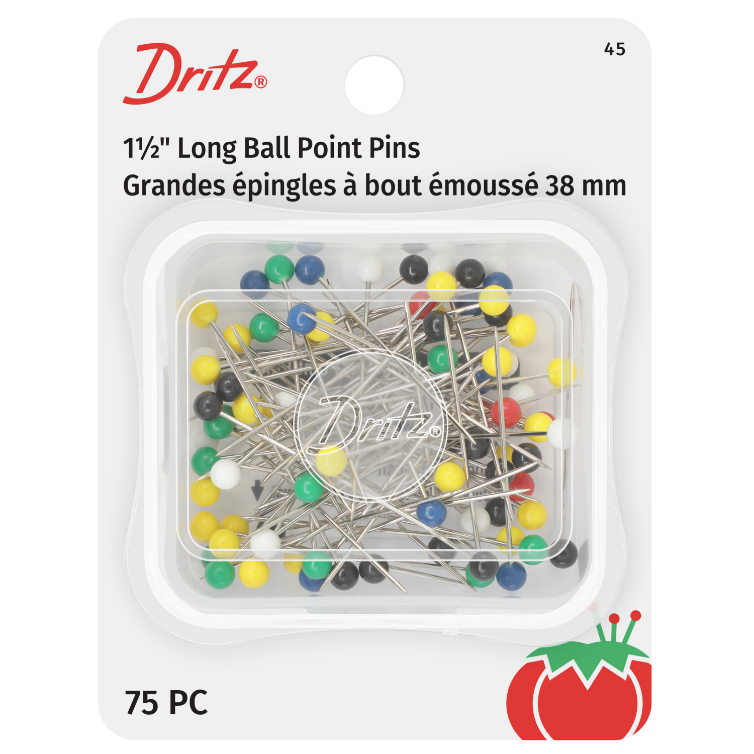 slide 1 of 4, Dritz Pins - Long Ball Point, 1-1/2", 75 ct