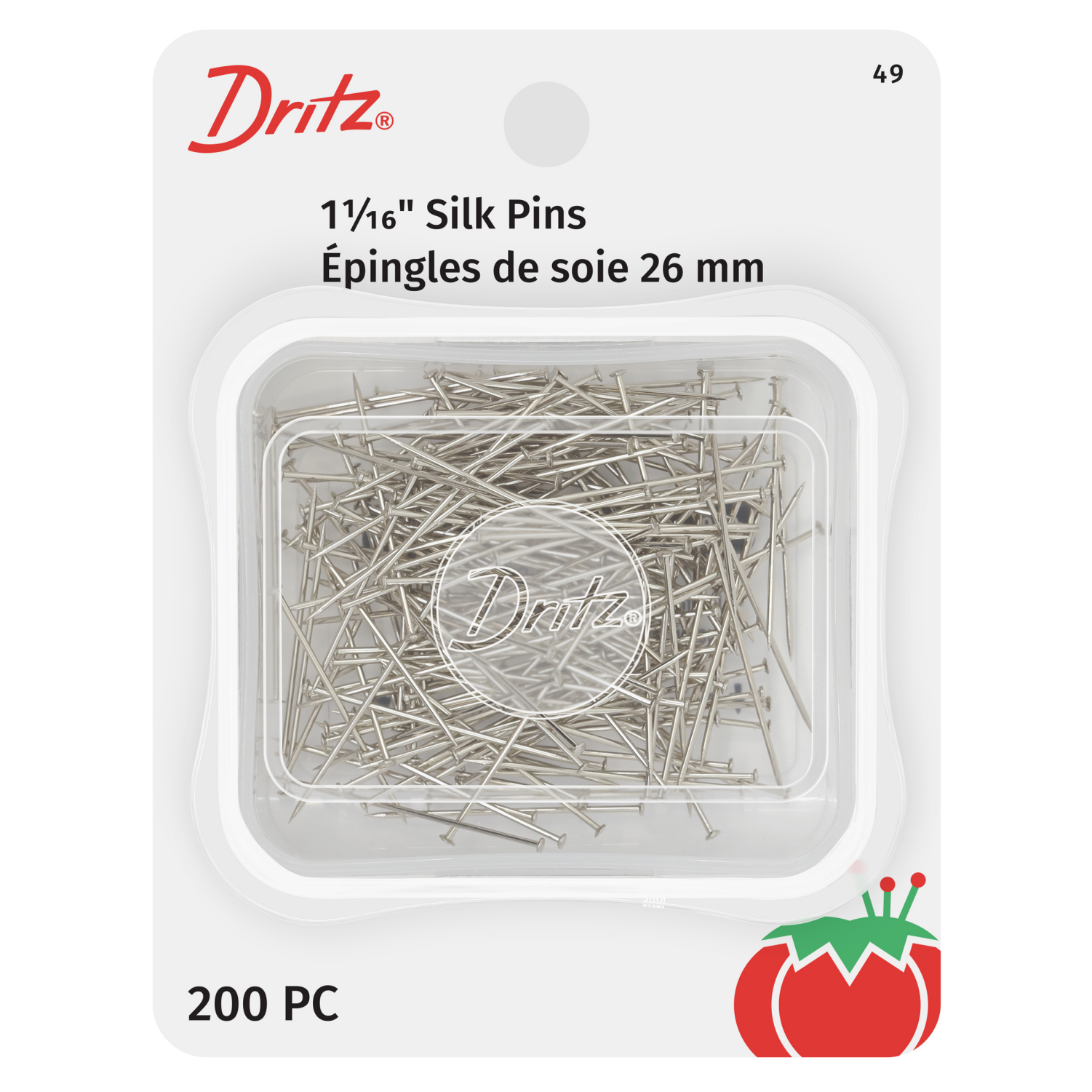 slide 1 of 2, Dritz Pins - Silk, 1-1/16", 200 ct