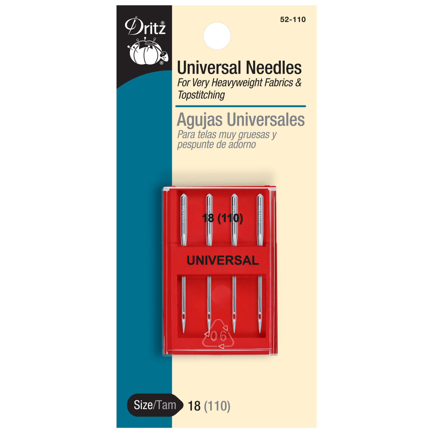 slide 1 of 3, Dritz Needles Machine, Sz18 Universal ,4pc, 4 ct