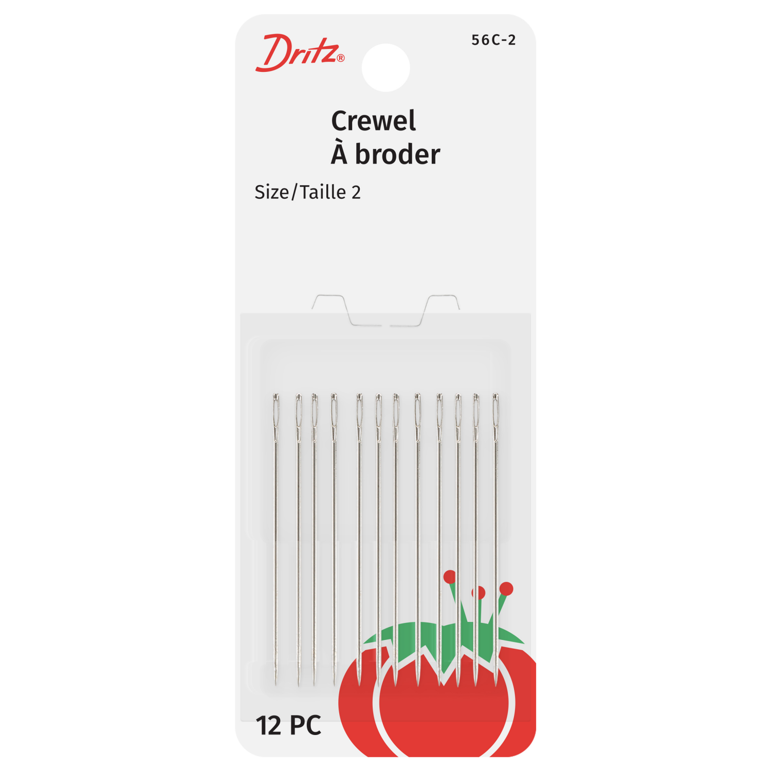 slide 1 of 3, Dritz Hand Needles Crewel, Sz 2 ,12pc, 12 ct