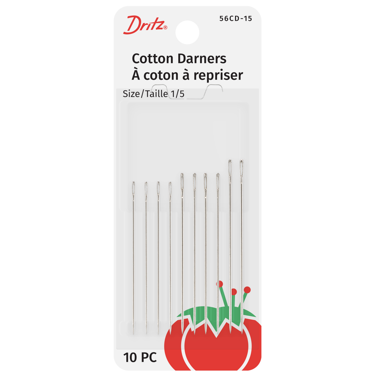 slide 1 of 3, Dritz Hand Needles, Cotton Darners - Size 1/, 5 x 10 ct