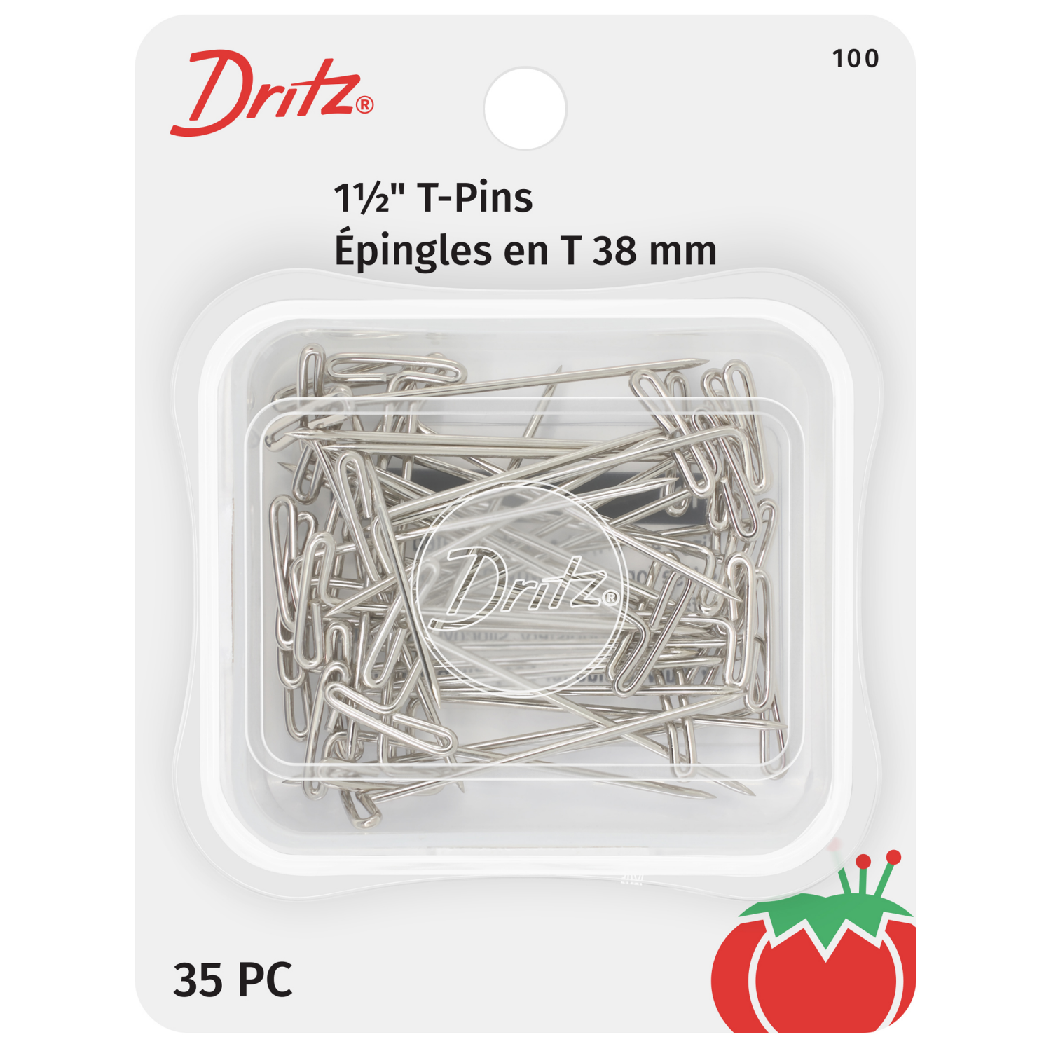 slide 1 of 4, Dritz Pins, T-Pins - 1-1/2", 35 ct