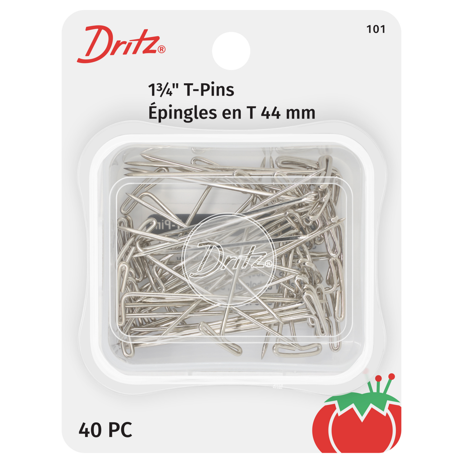 slide 1 of 4, Dritz Pins, T-Pins - 1-3/4", 40 ct