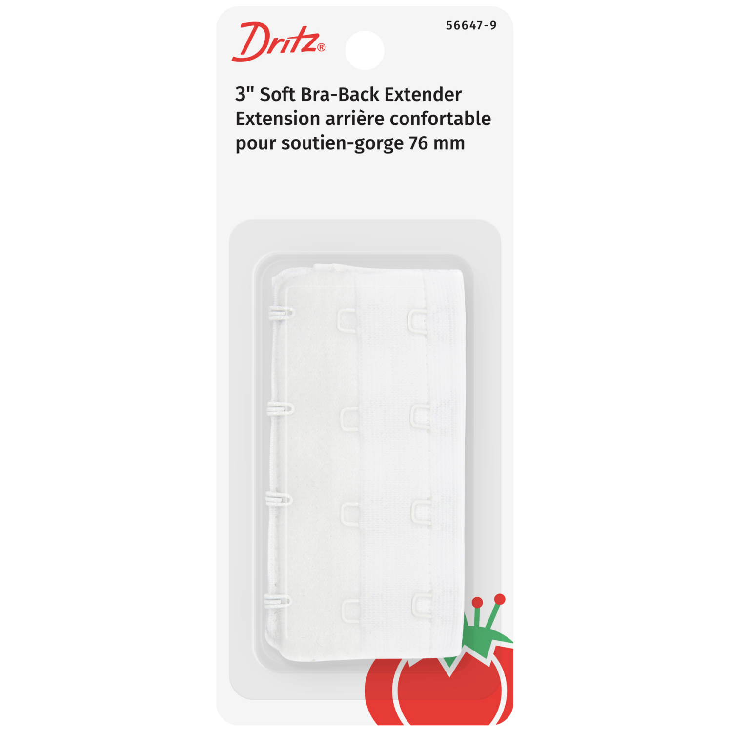 slide 1 of 3, Dritz Bra Back Extender 3in White 4 Rows, 3 in