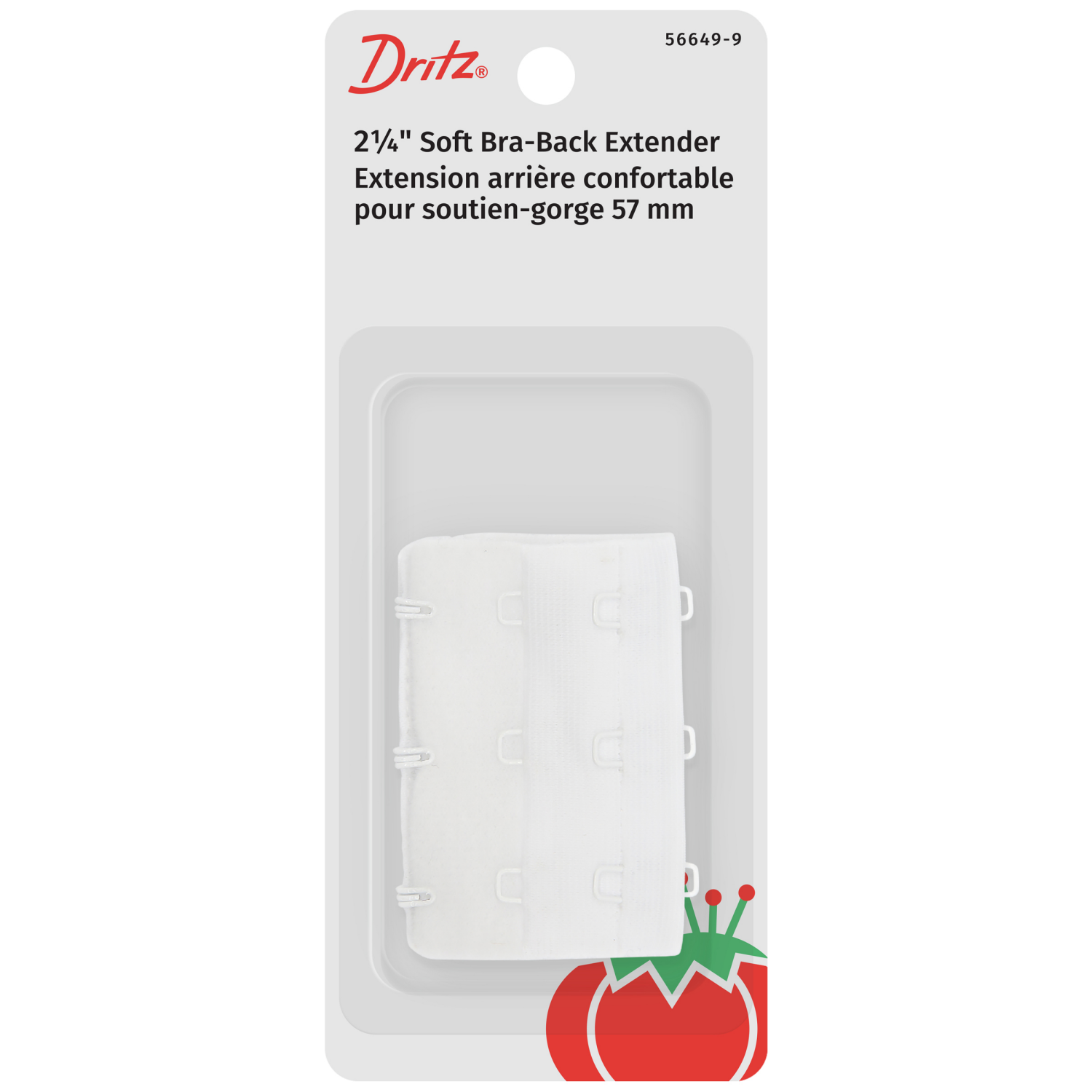 slide 1 of 3, Dritz Bra-Back Extender - Soft, White - 2-1/4", 2 1/4 in