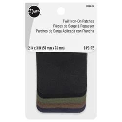 Dritz Patches, Iron-On - Twill - Dark Colors, 2'' x 3''