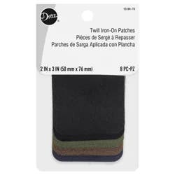 Dritz Patches, Iron-On - Twill - Dark Colors, 2'' x 3''