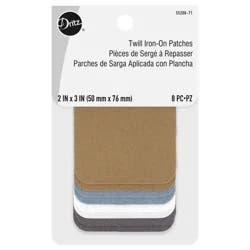 Dritz Patches, Iron-On - Twill - Light Colors, 2'' x 3''