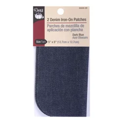 Dritz 5X5 Denim Iron-on Patches Dark Blue
