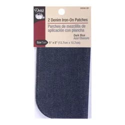 Dritz 5X5 Denim Iron-on Patches Dark Blue