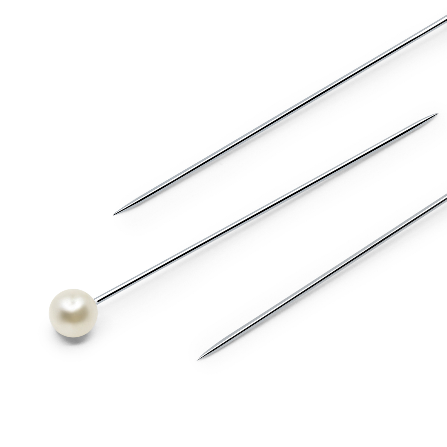 slide 2 of 3, Dritz Pins - Pearlized - Long - White, 1-1/2", 100 ct