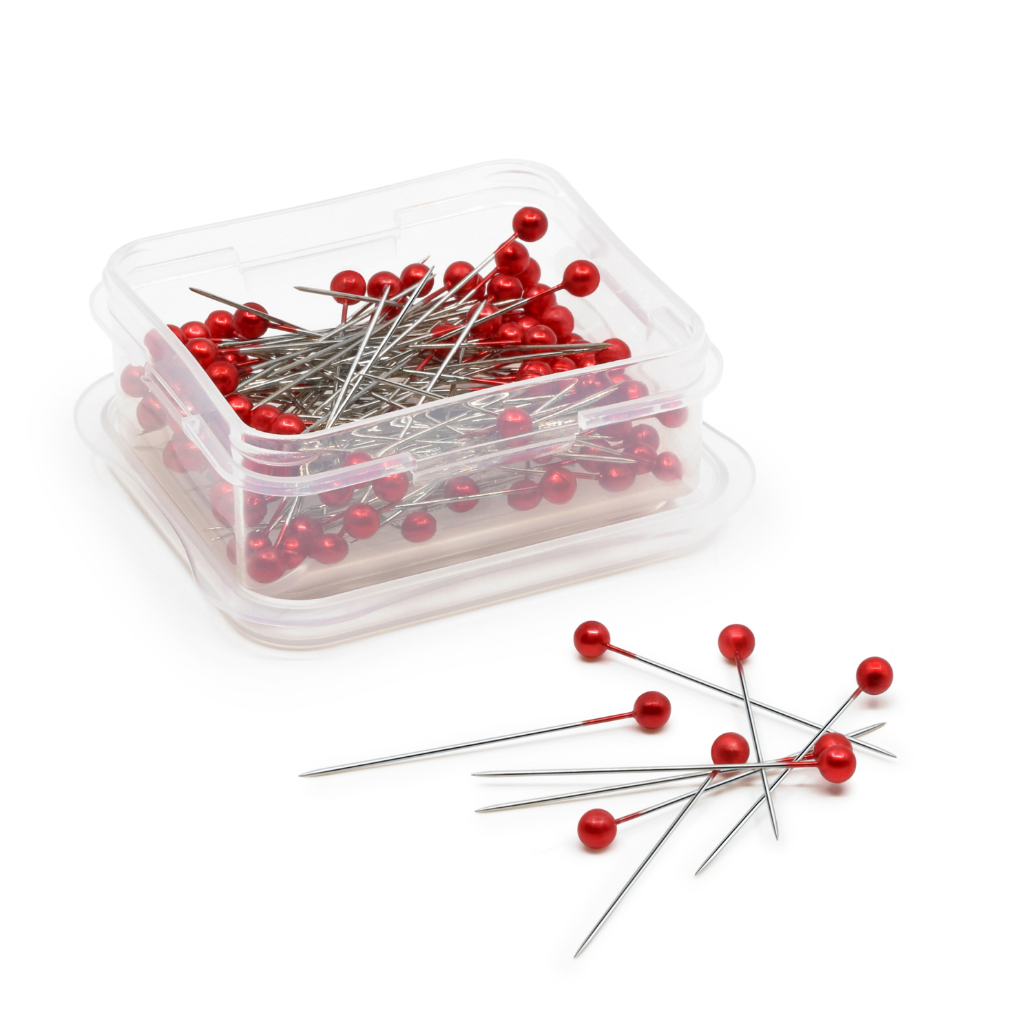 slide 3 of 3, Dritz Pearlized Pins, Red, 100pc, 100 ct