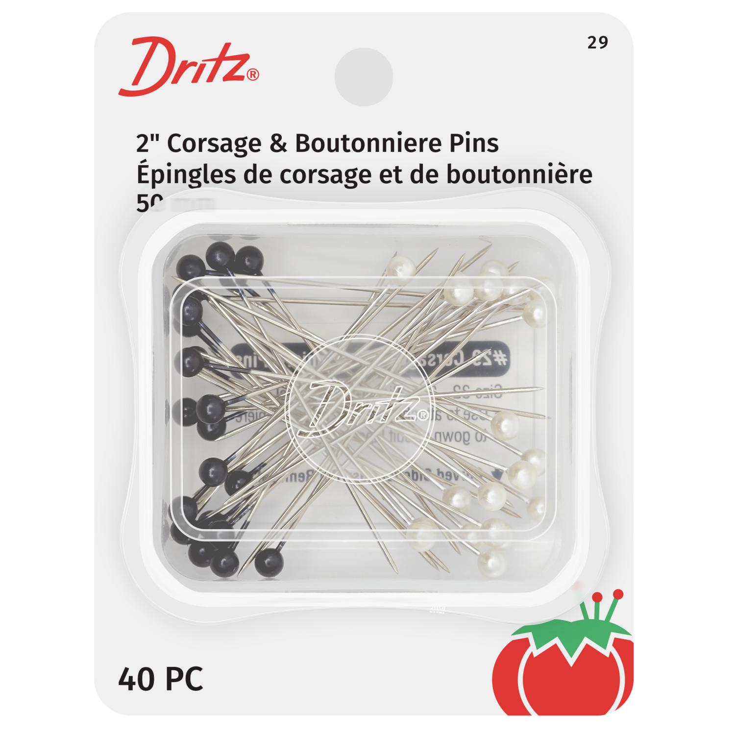 slide 1 of 3, Dritz Pins - Corsage & Boutonniere Pins, 2", 40 ct