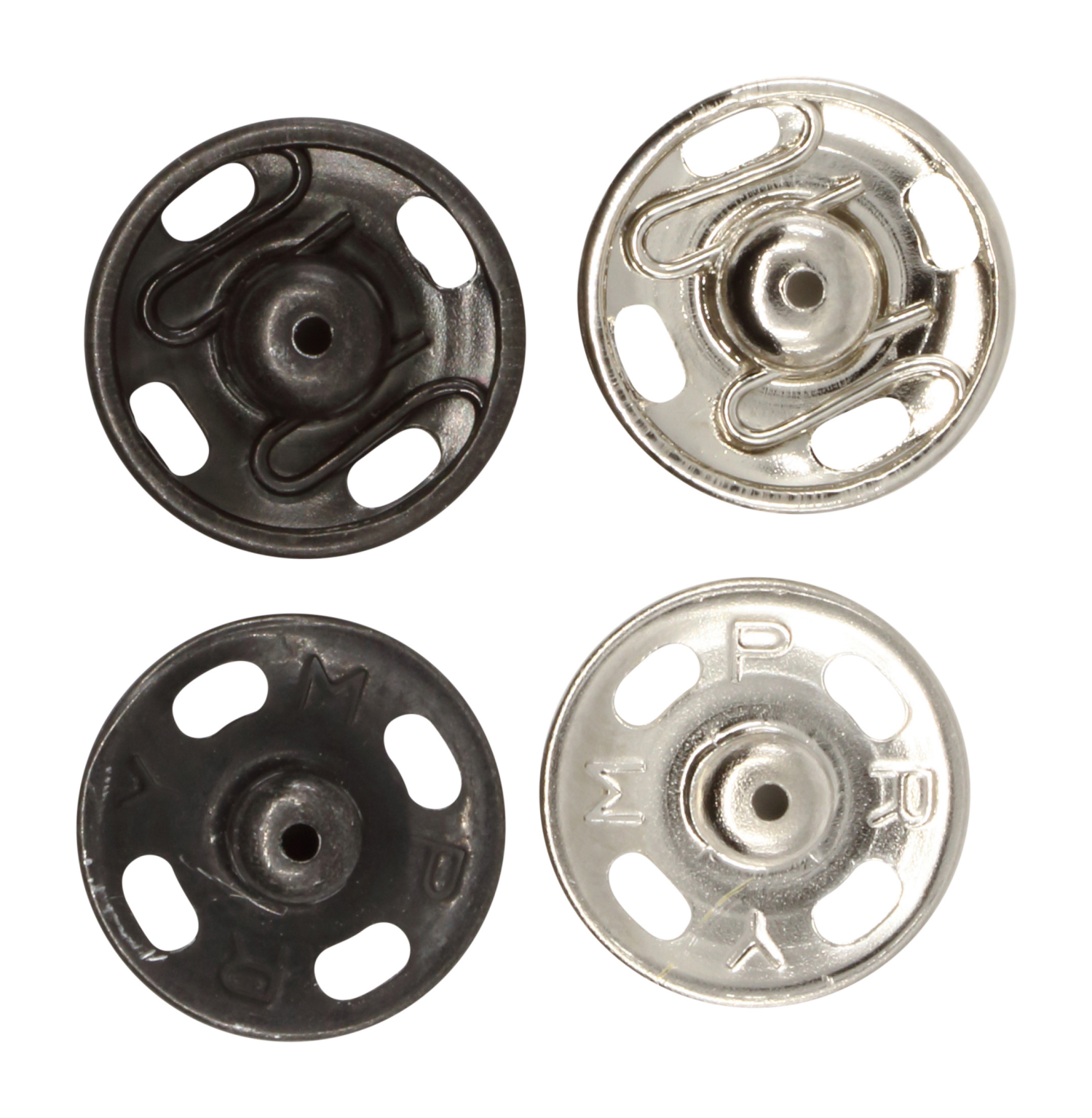 slide 3 of 3, Dritz Snaps Sew On Nickel, Black, Brass, Size 4, 4 Sets, 1 ct