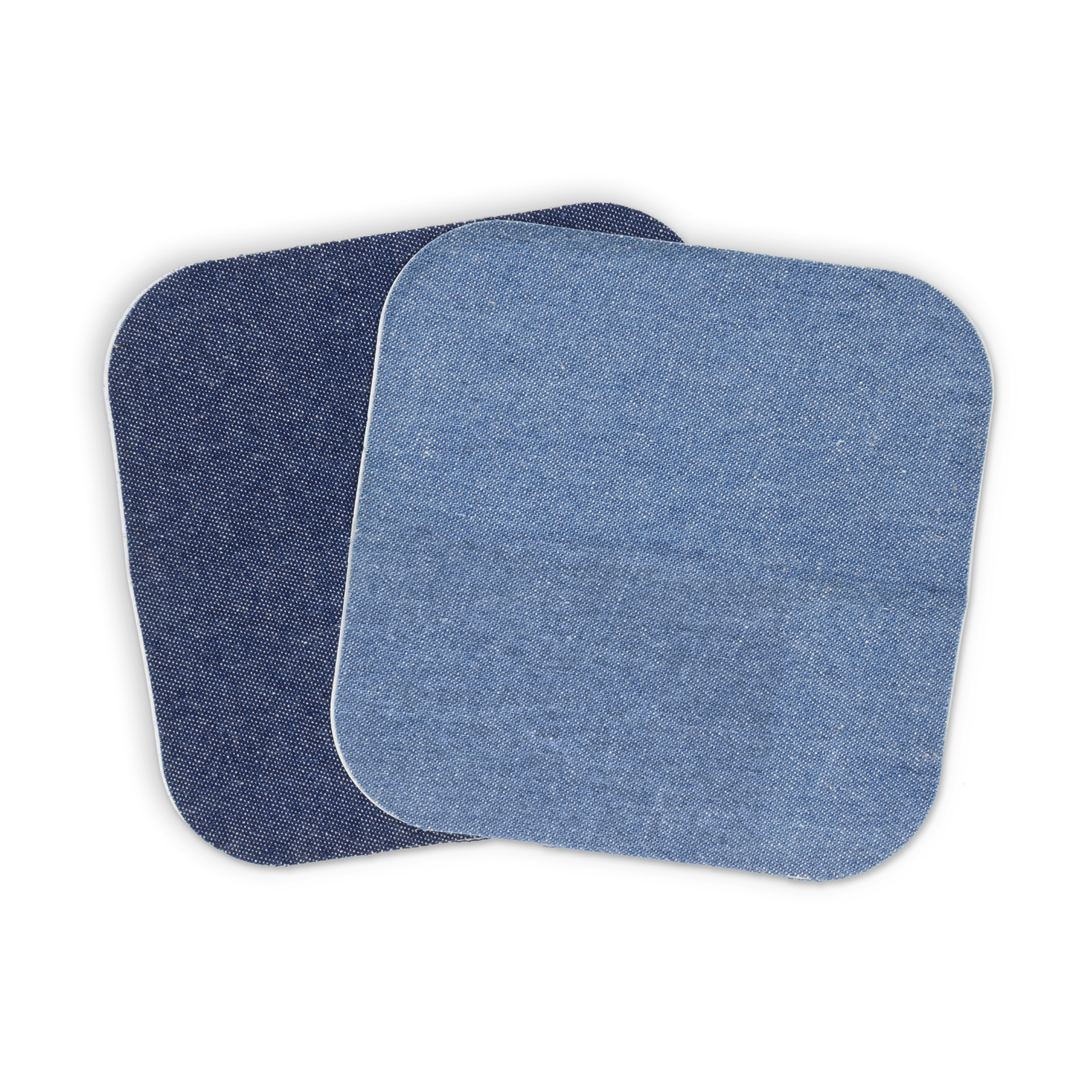 slide 2 of 3, Dritz Patches, Temporary Self -Stick Denim - Lt & Dk Blue, 5" x 5", 2 ct
