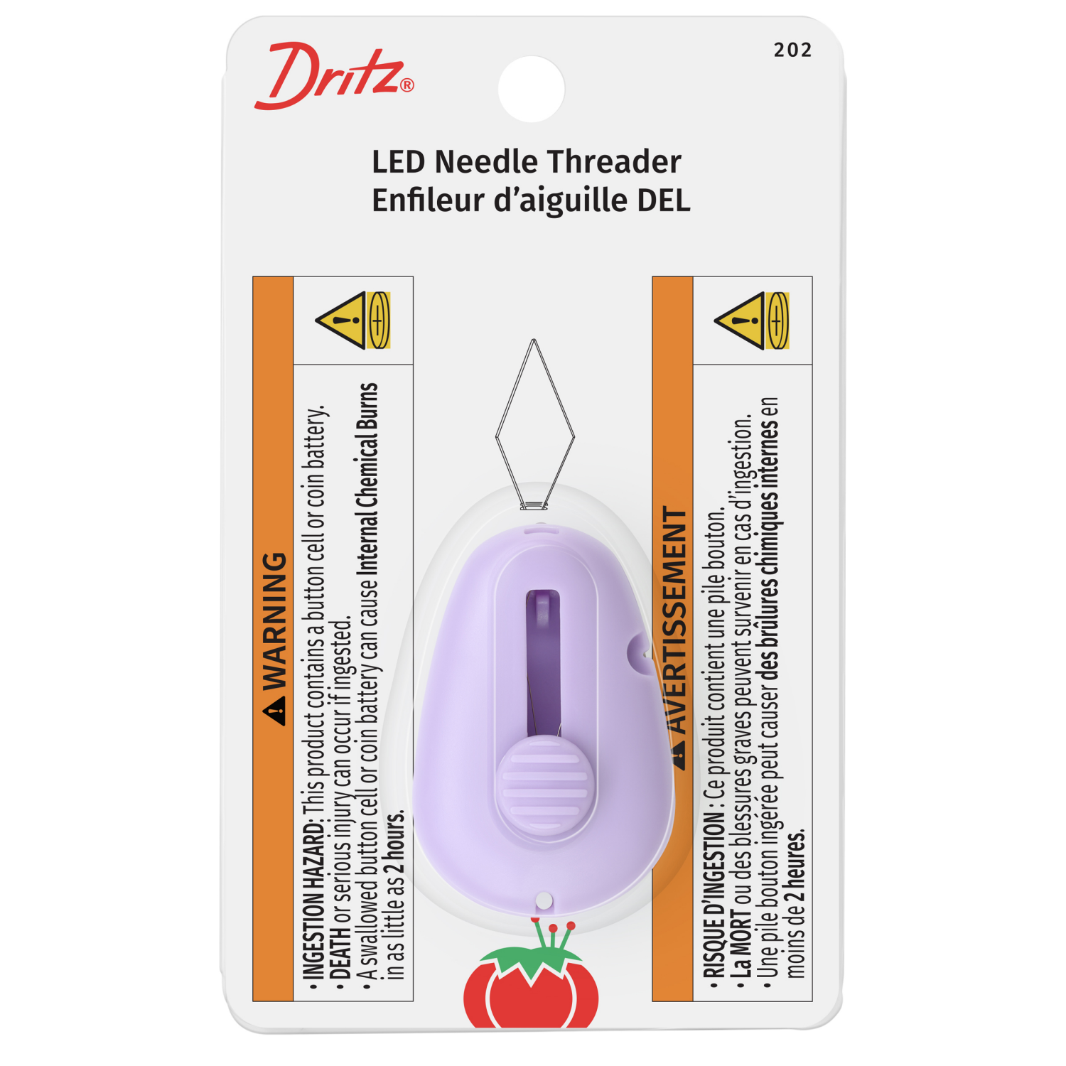 slide 1 of 3, Dritz Needle Threader - LED with Cutter, 1 ct