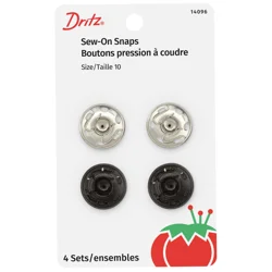 Dritz Sew On Snaps Sz 10 Sets 4
