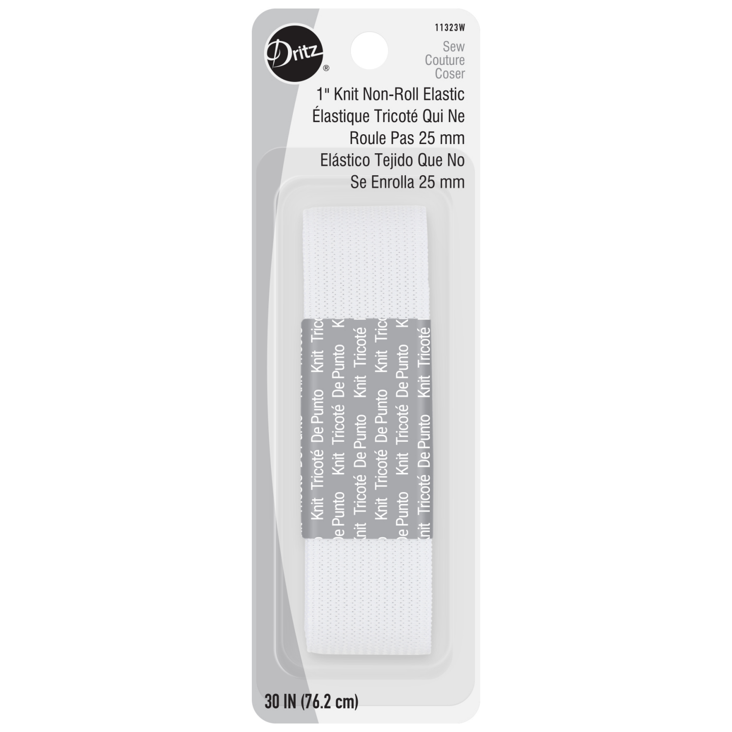 slide 1 of 2, Dritz Elastic Knit Non-Roll White, 1in,30 in, 1 ct