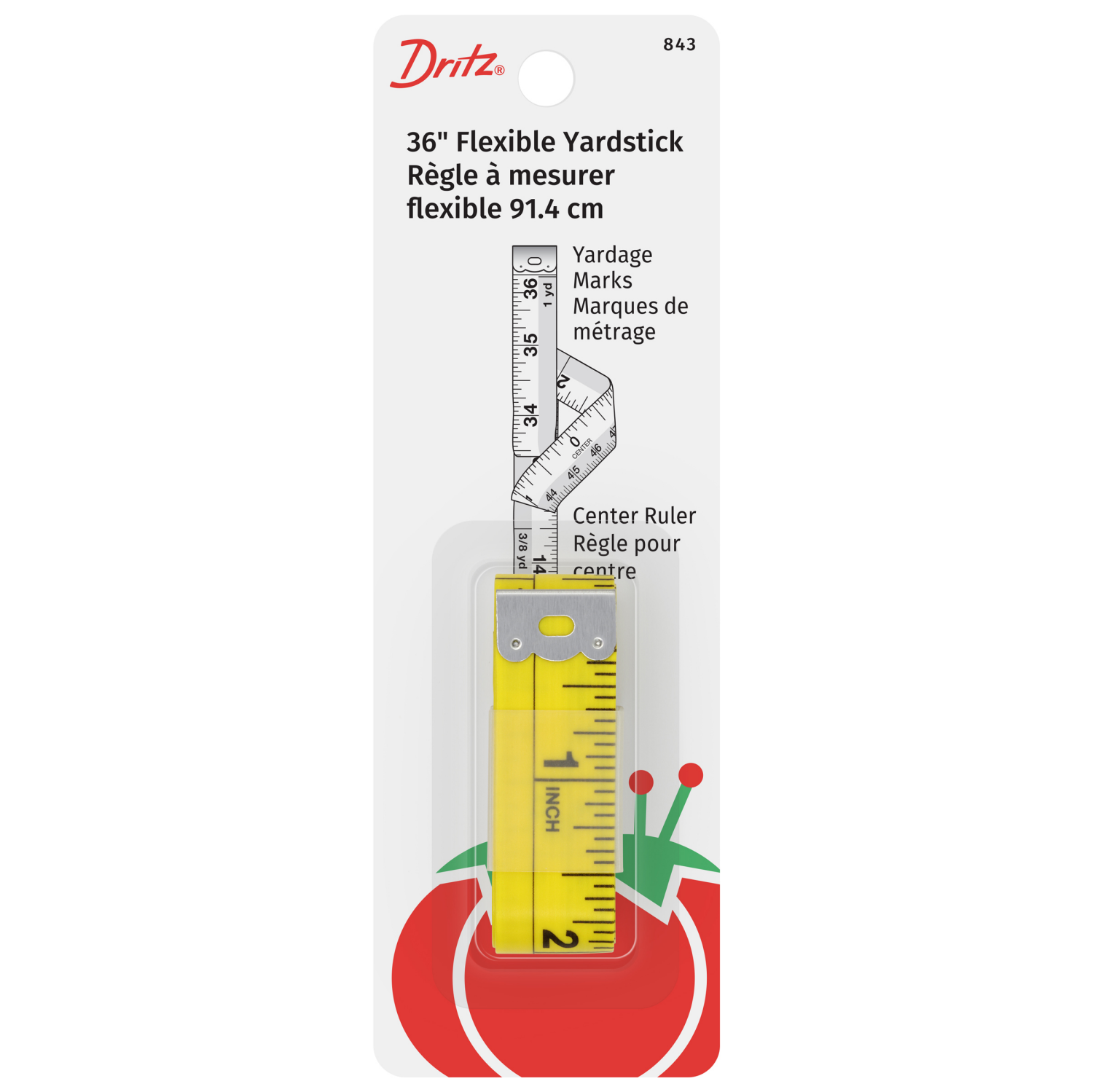 slide 1 of 3, Dritz Flexible Yardstick, 36in, 36 in