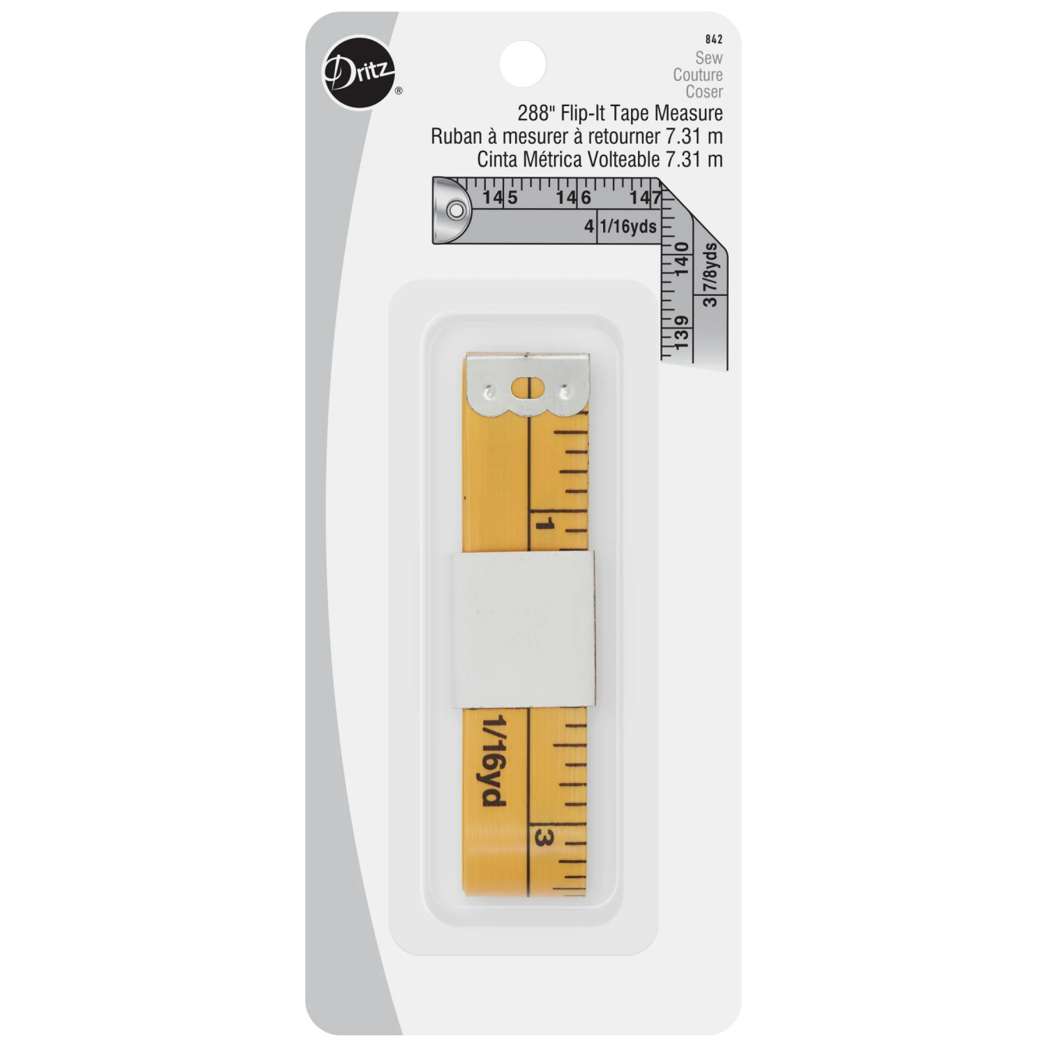 slide 3 of 3, Dritz Tape Measure Flip It Yardage Marks, 1 ct
